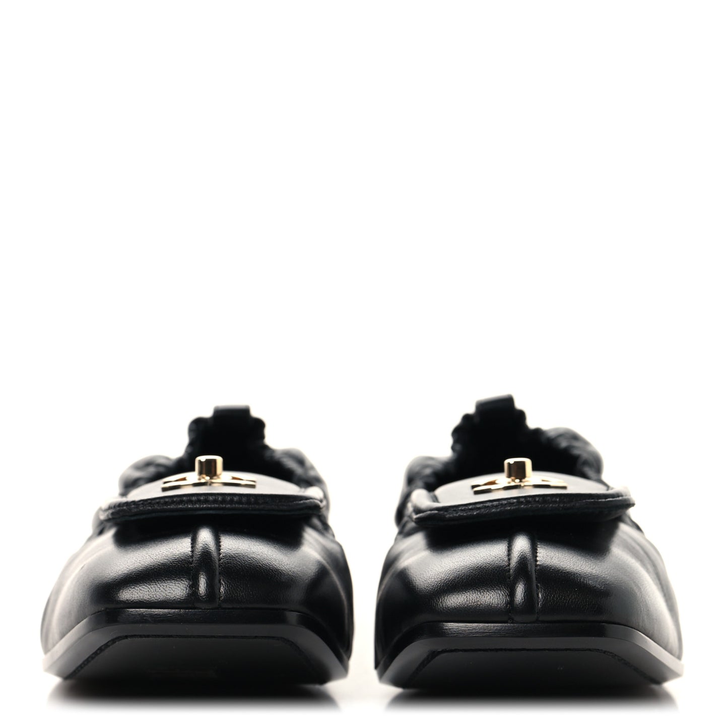 Lambskin CC Turnlock Ballerina Flats 39.5 Black