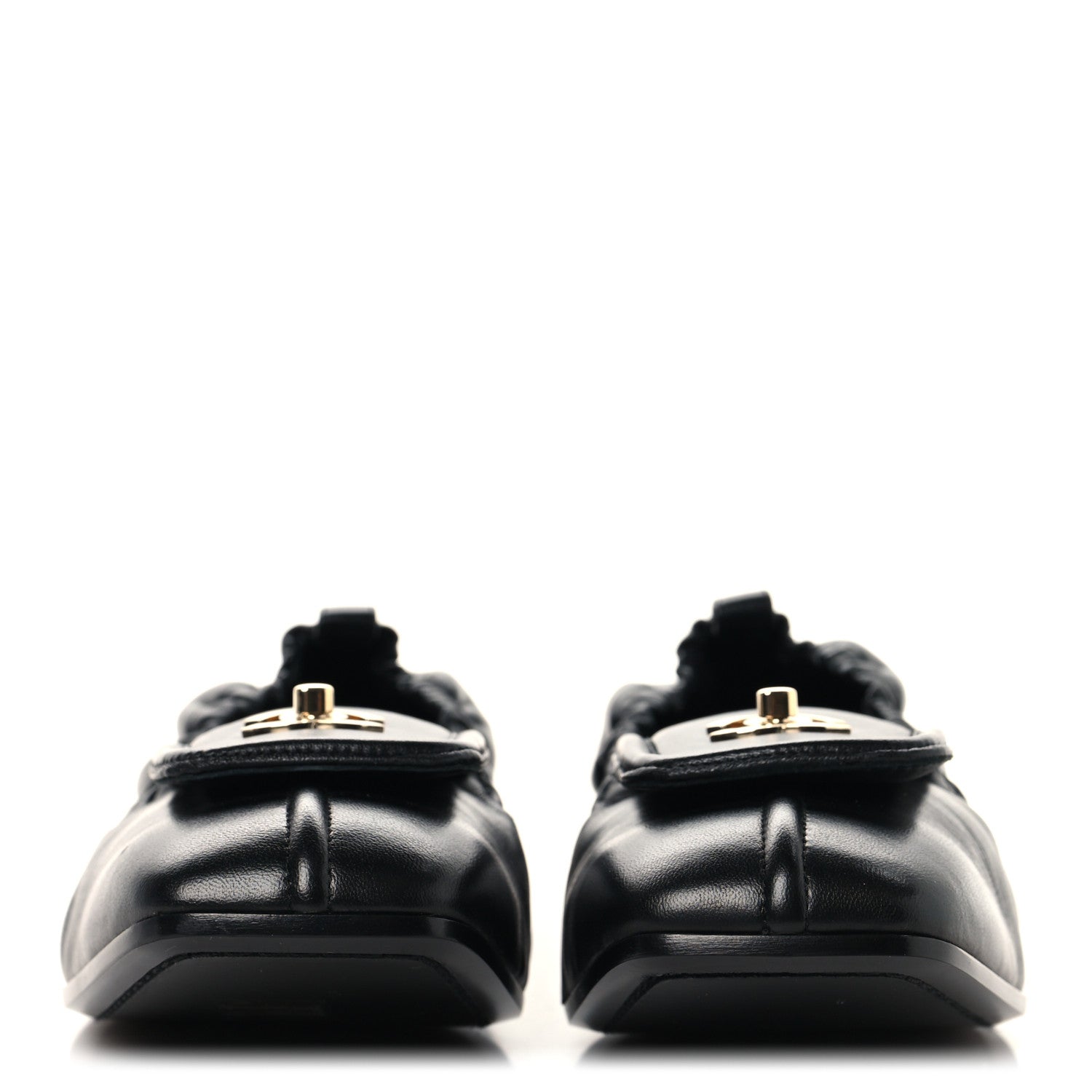 Chanel Lambskin CC Turnlock Ballerina Flats 39.5 Black 3 of 10