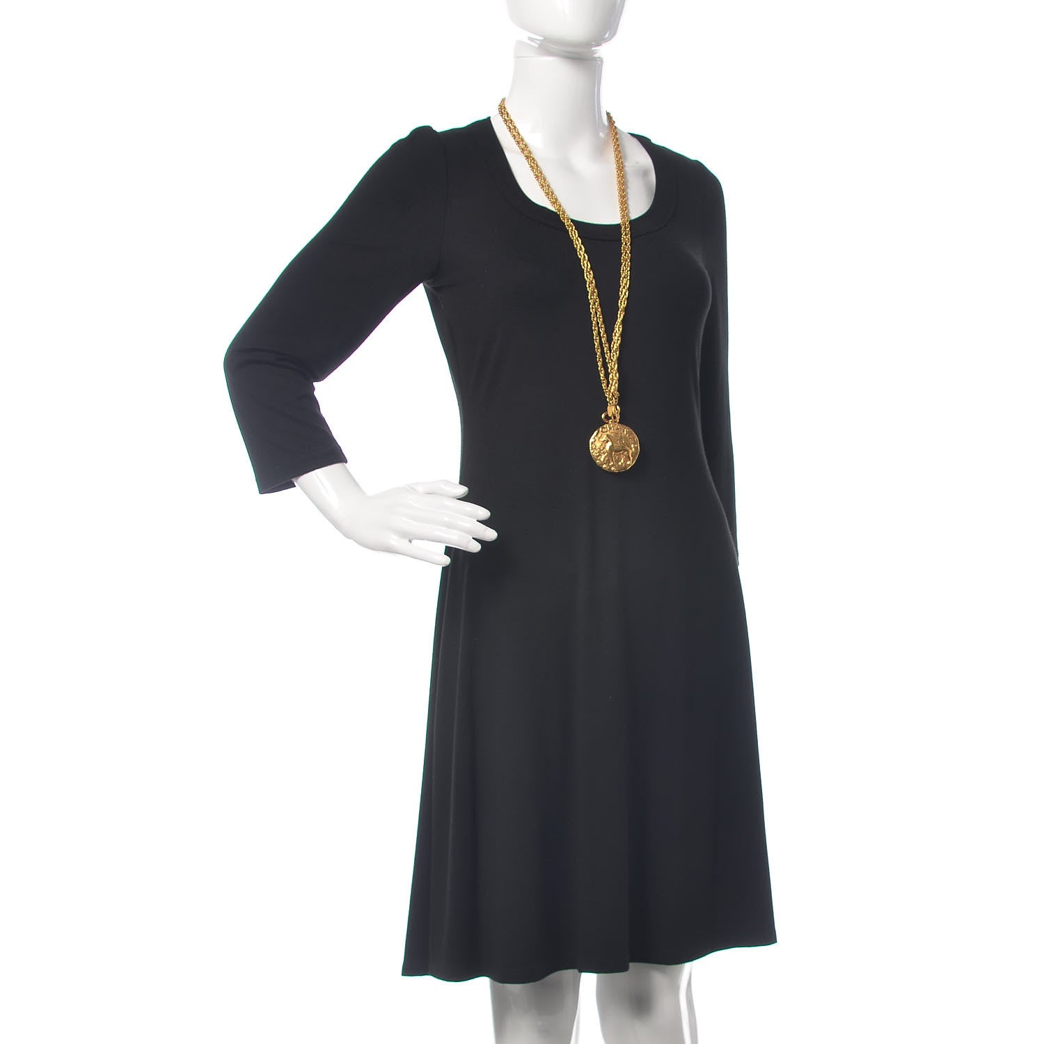 Chanel Lion Medallion Necklace Gold 2 of 5