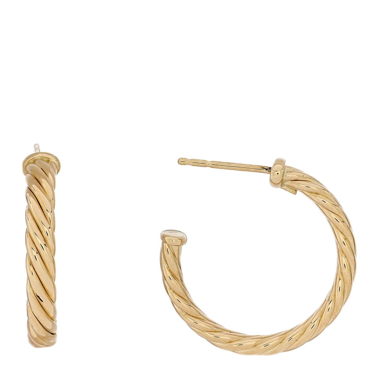 18K Yellow Gold Mini Cablespira Hoop Earrings