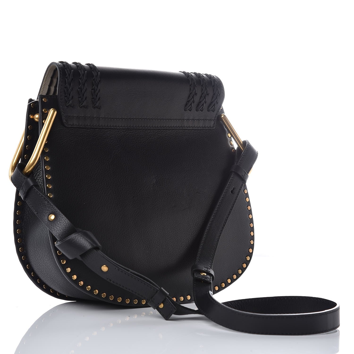 Chloe Calfskin Braided Medium Hudson Shoulder Bag Black 3 of 9