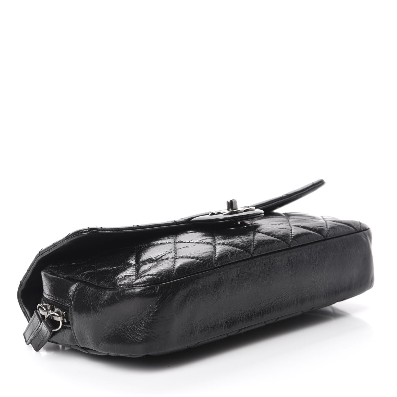 Chanel Glazed Calfskin Quilted Medium Duo Color Flap Black 4 of 10