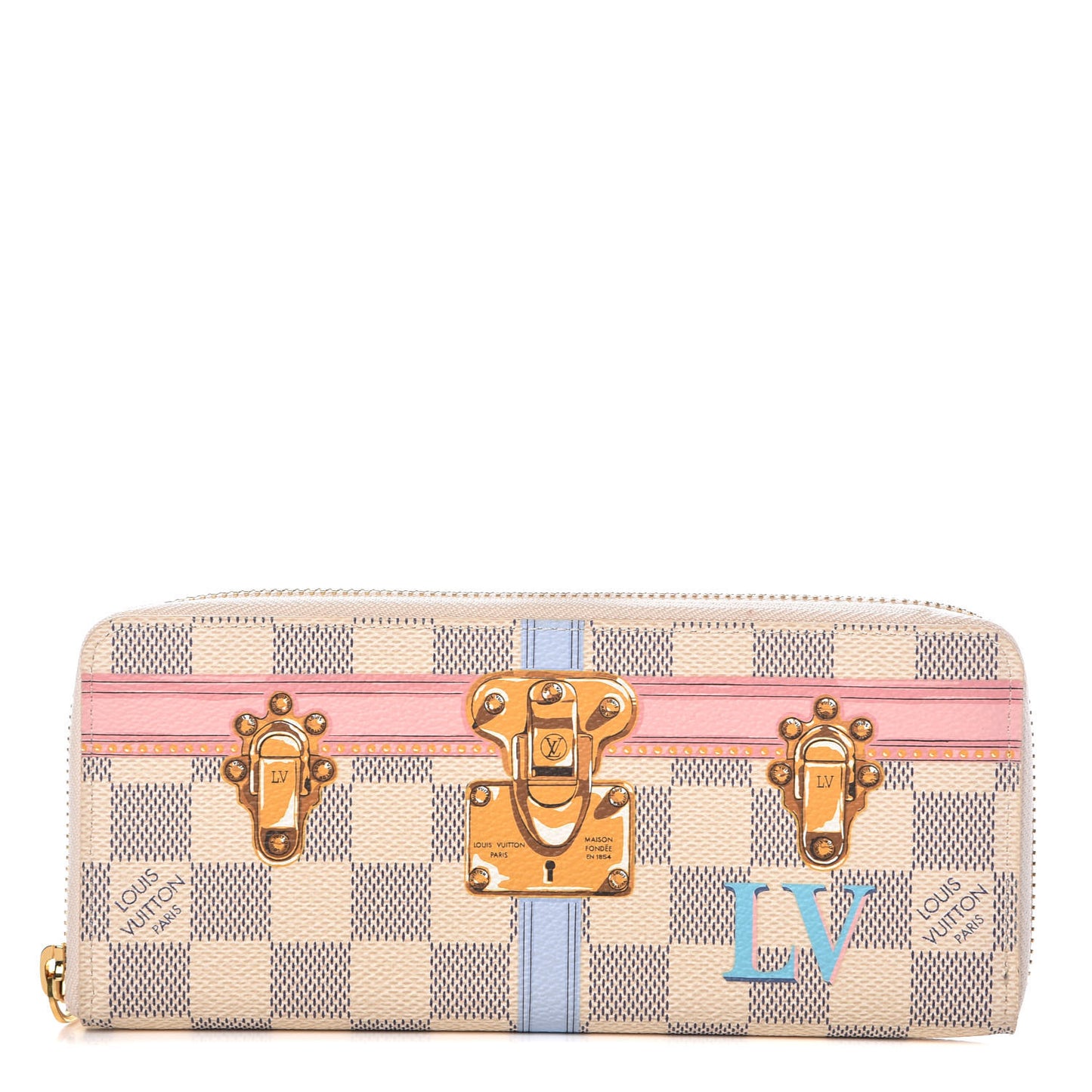 Damier Azur Summer Trunks Clemence Wallet