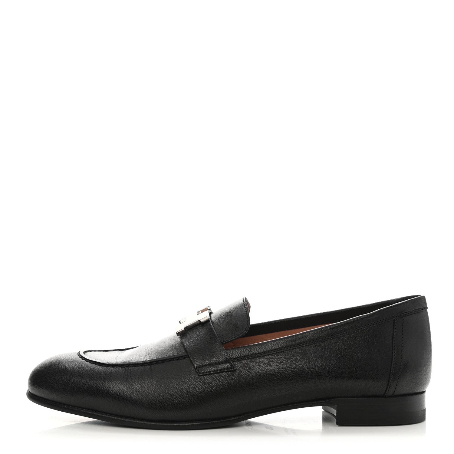 Hermes Goatskin Womens Paris Loafers 39 Black 1 of 9