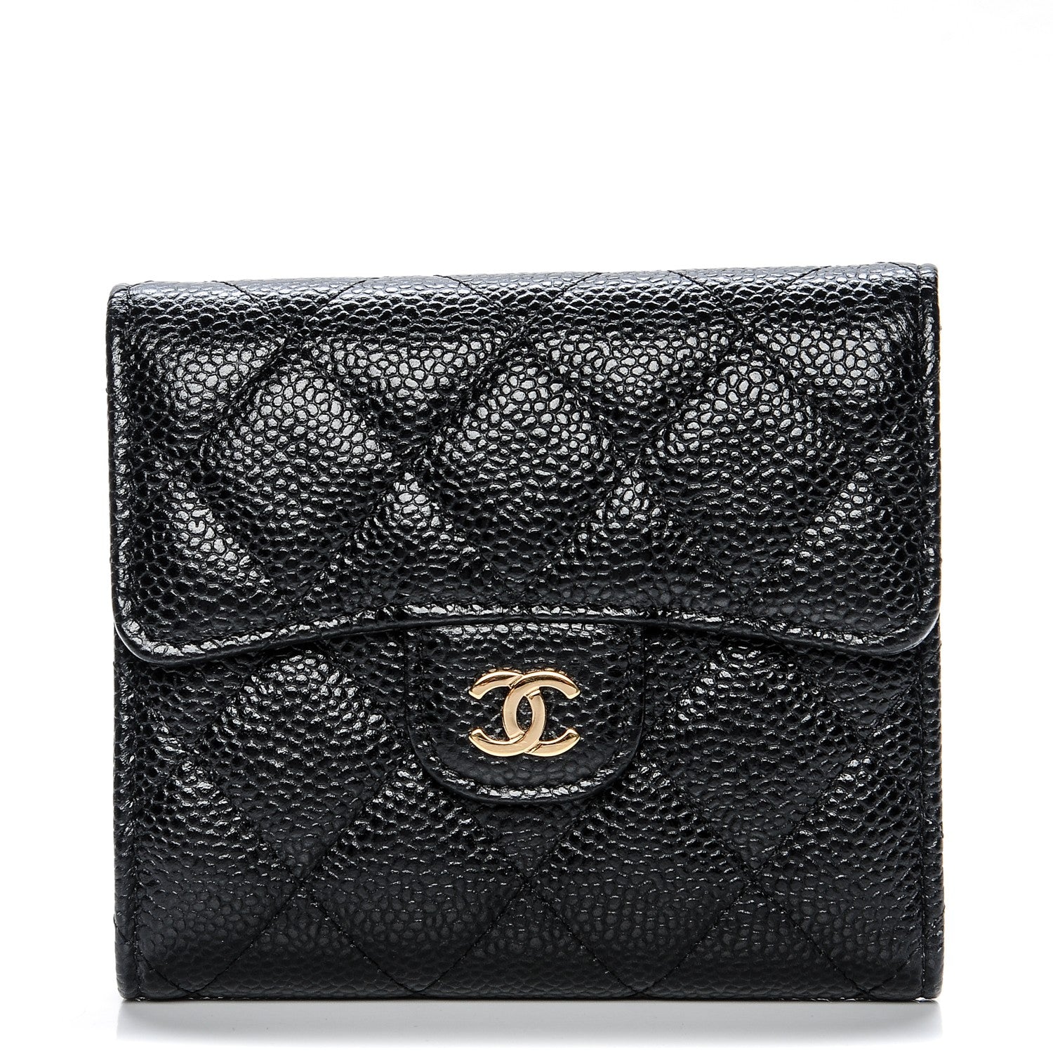 Chanel Caviar Quilted Compact Flap Wallet Black 1 of 8