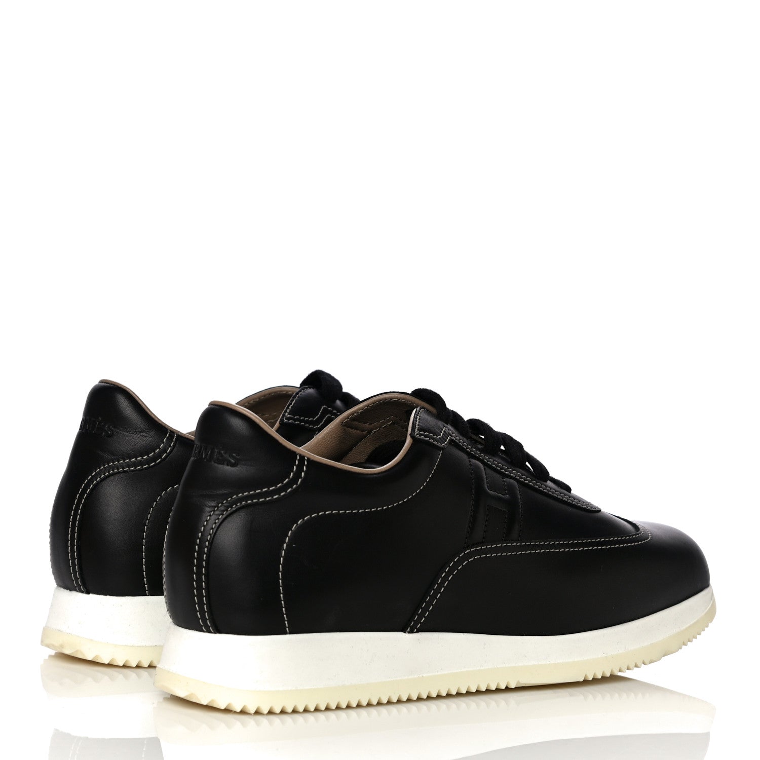Hermes Calfskin Womens Quick Sneakers 38 Black 3 of 19