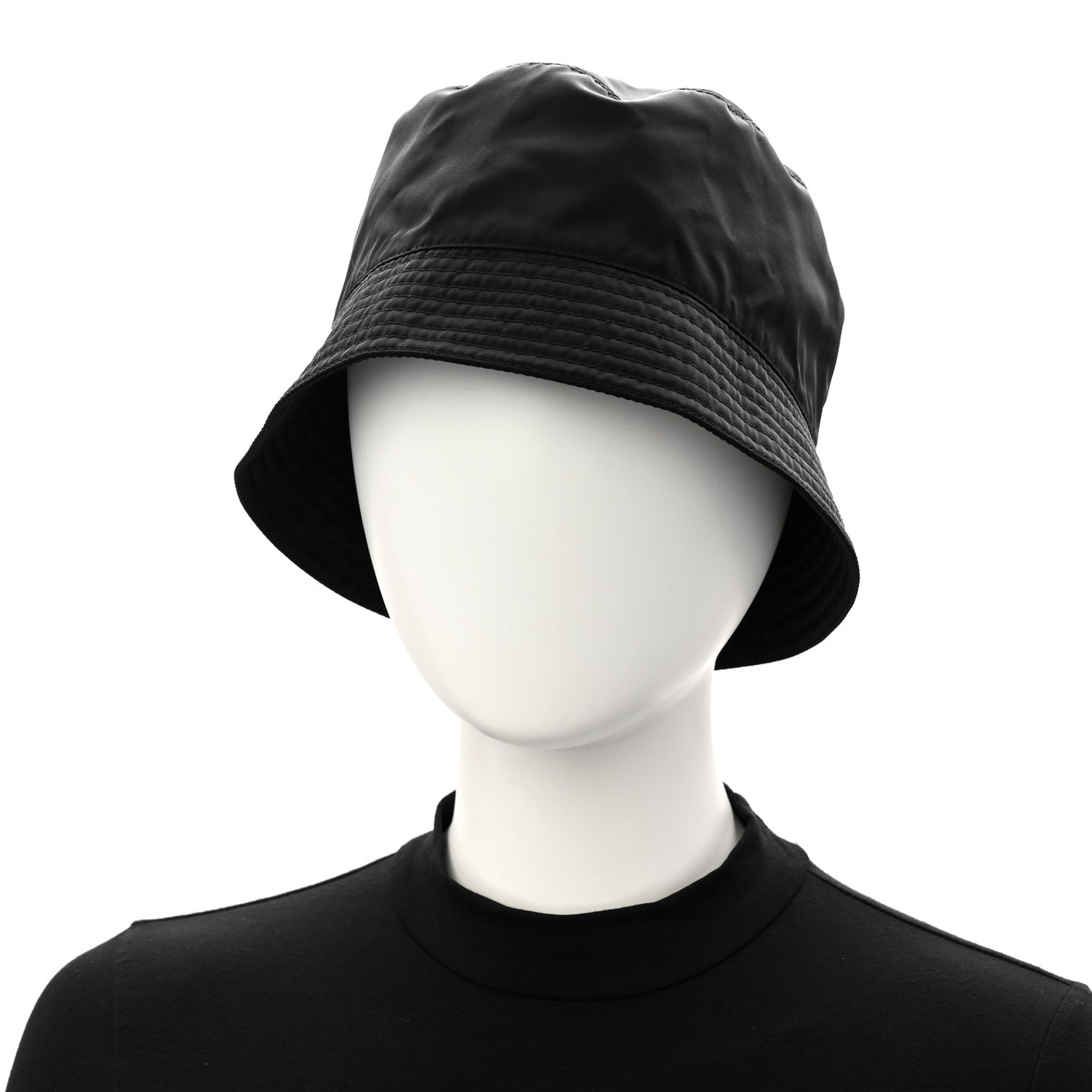 Re-Nylon Metal Triangle Logo Mens Bucket Hat XL Black