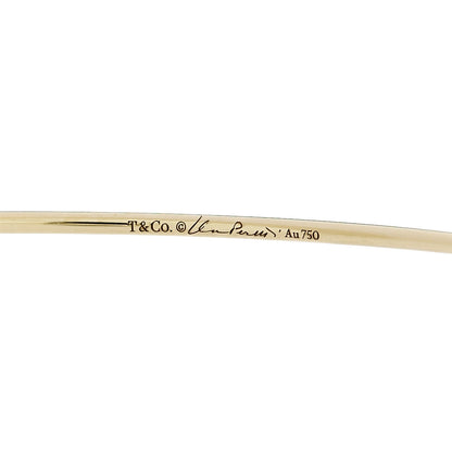 Tiffany 18K Yellow Gold Diamond Hoop Single Row Bangle Bracelet 3 of 3