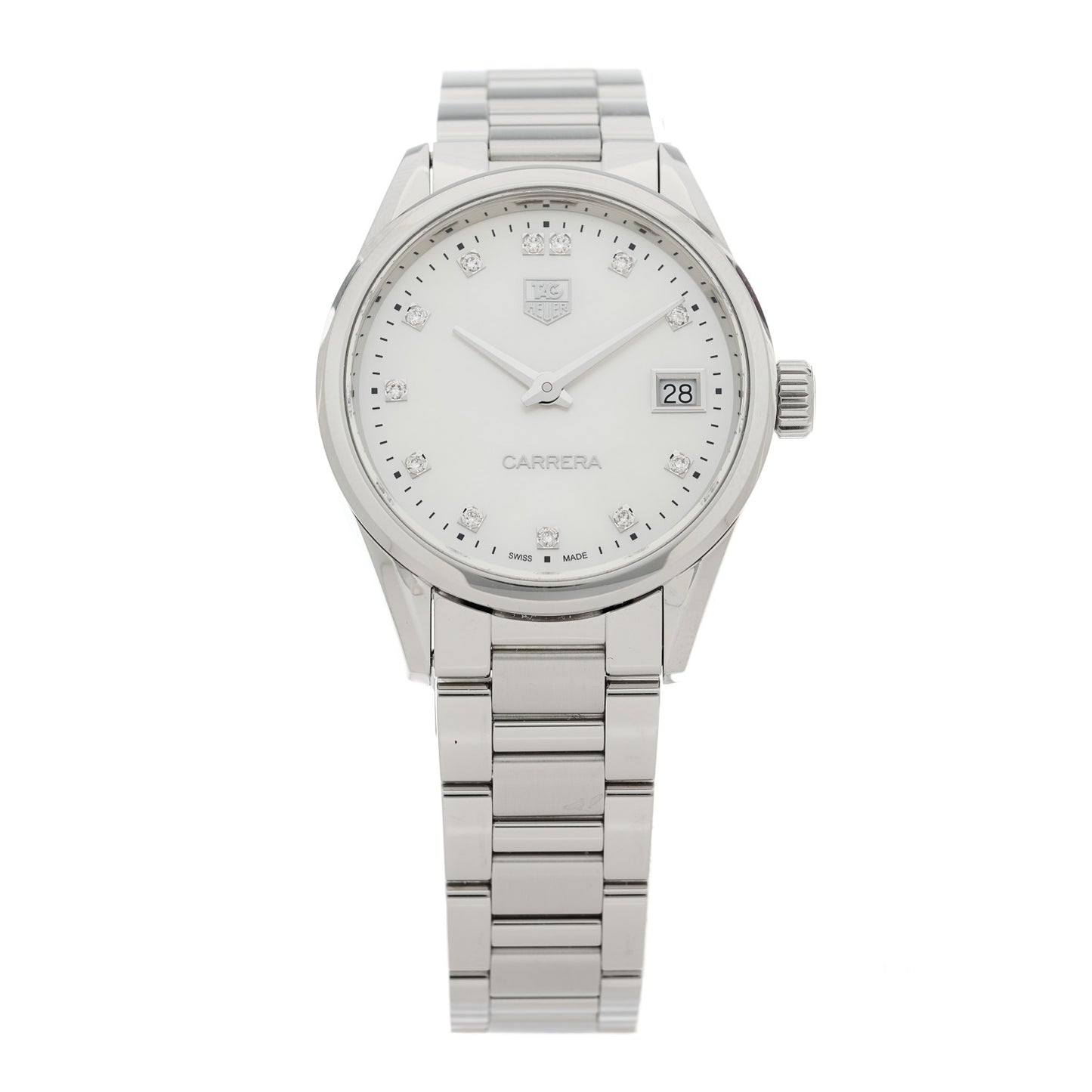 Stainless Steel Diamond Mother of Pearl 32mm Carrera Lady Quartz Watch WAR1314-0