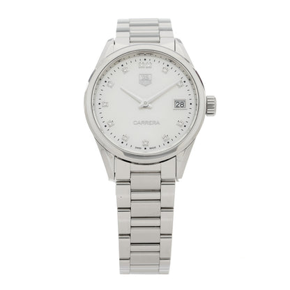 Tag Heuer Stainless Steel Diamond Mother of Pearl 32mm Carrera Lady Quartz Watch WAR1314-0 1 of 4