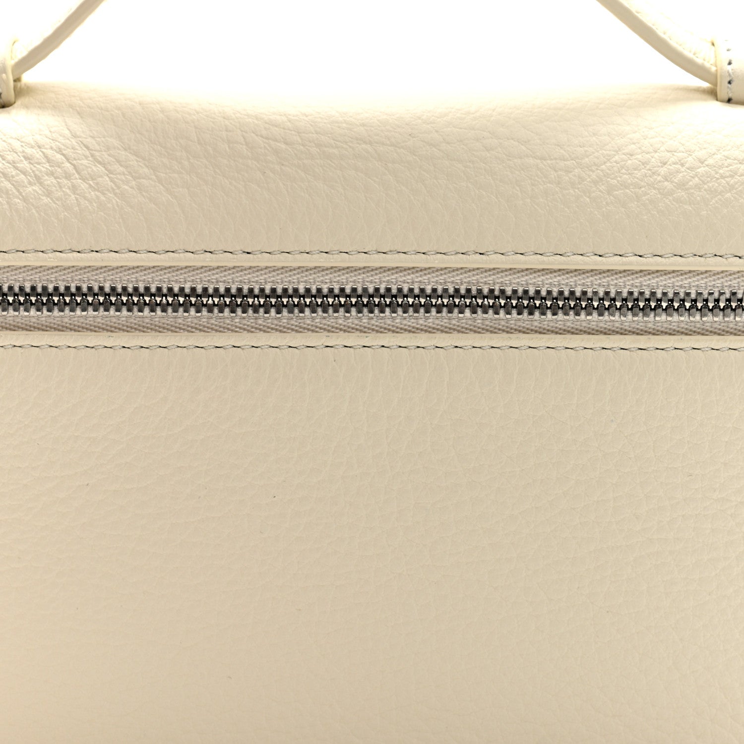 Loro Piana Grained Calfskin L19 Extra Pocket Pouch Whisper White 7 of 10