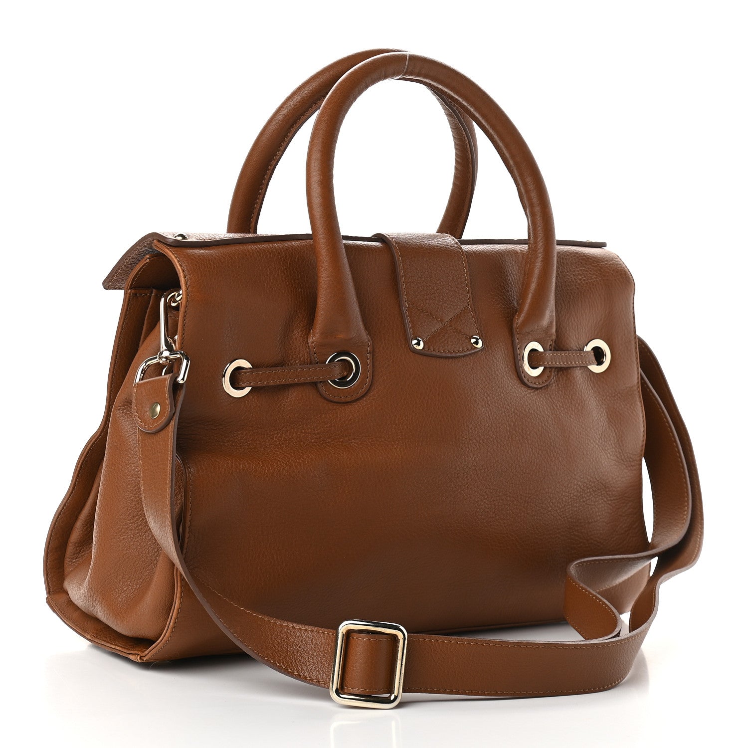 Jimmy Choo Grainy Calfskin Large Rosalie Satchel Brown 3 of 11