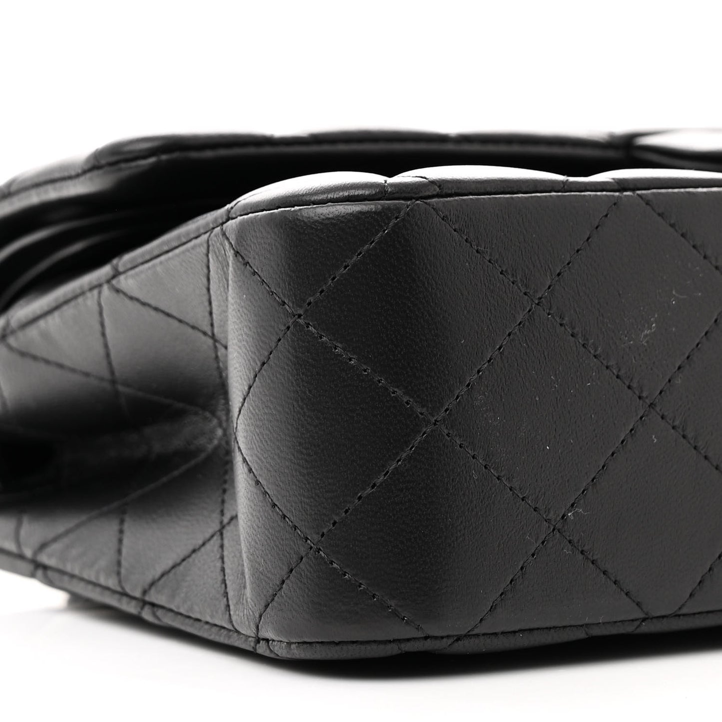Lambskin Quilted Medium Double Flap So Black