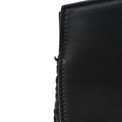 Salvatore Ferragamo Calfskin Woven Small Studio Top Handle Bag Black 11 of 11