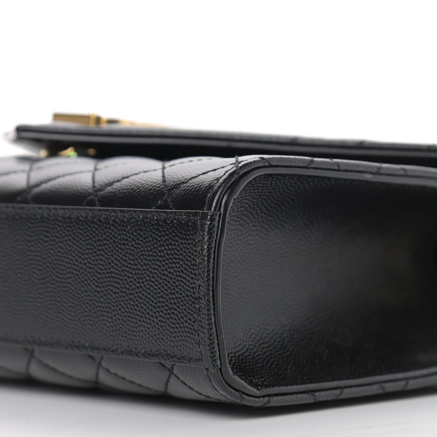 Grain De Poudre Textured Mixed Matelasse Triquilt Medium Monogram Satchel Black