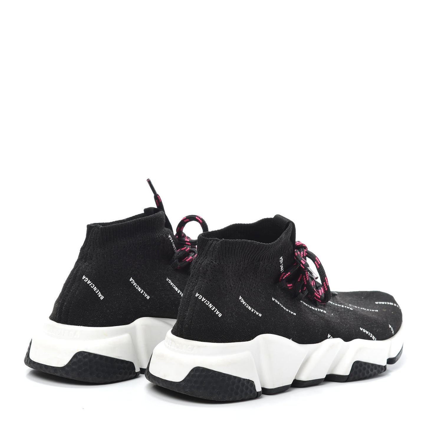 Neoprene Knit Allover Logo Womens Speed Lace Up Sneakers 37 Black