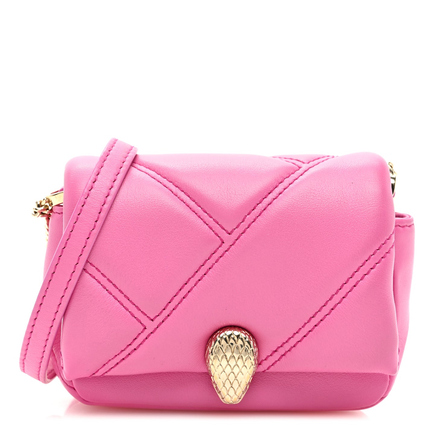 Calfskin Serpenti Cabochon Micro Bag Pink