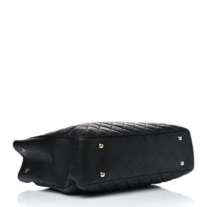 Chanel Calfskin Quilted Large CC Shopping Tote Black 3 of 9