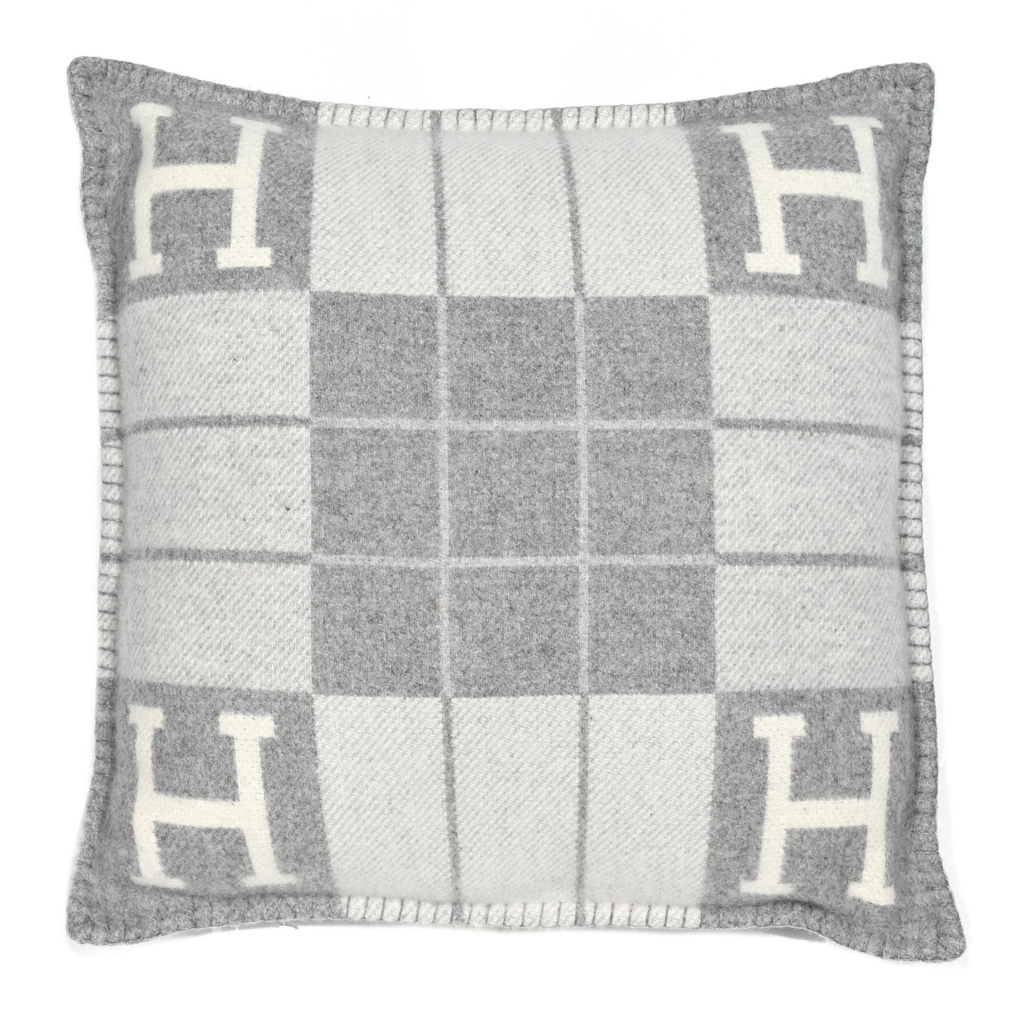 Wool Cashmere Avalon III Pillow PM Ecru Gris Clair