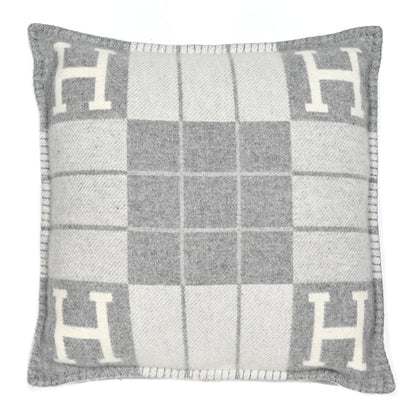 Hermes Wool Cashmere Avalon III Pillow PM Ecru Gris Clair 1 of 3