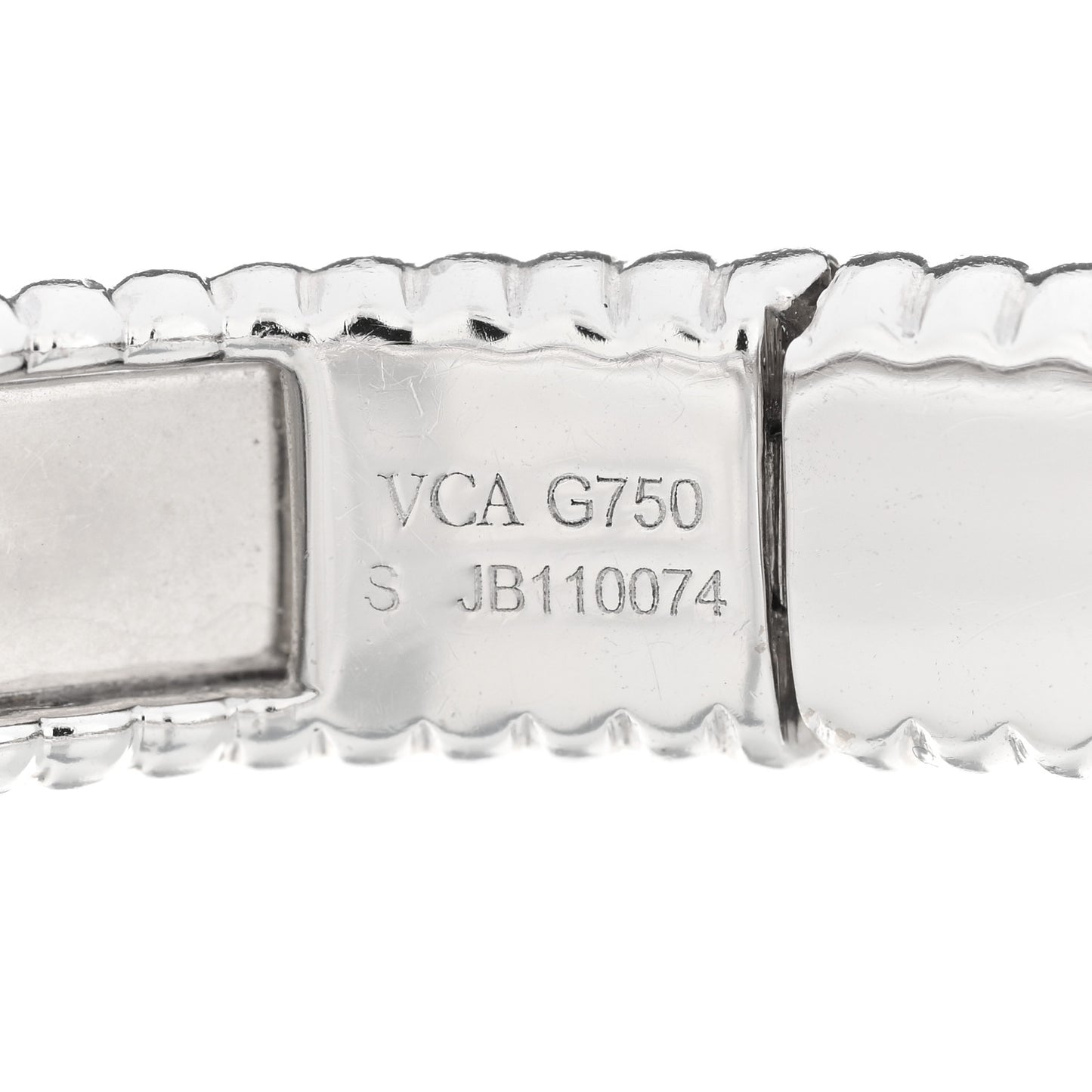 18K White Gold Perlee Signature Bangle Bracelet S