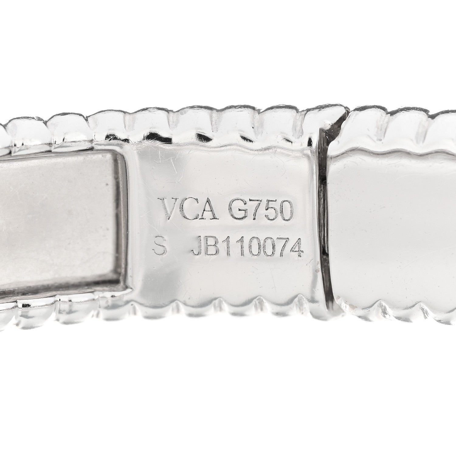 Van Cleef & Arpels 18K White Gold Perlee Signature Bangle Bracelet S 3 of 3
