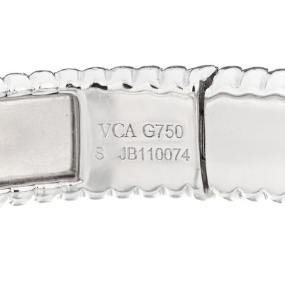 Van Cleef & Arpels 18K White Gold Perlee Signature Bangle Bracelet S 3 of 3