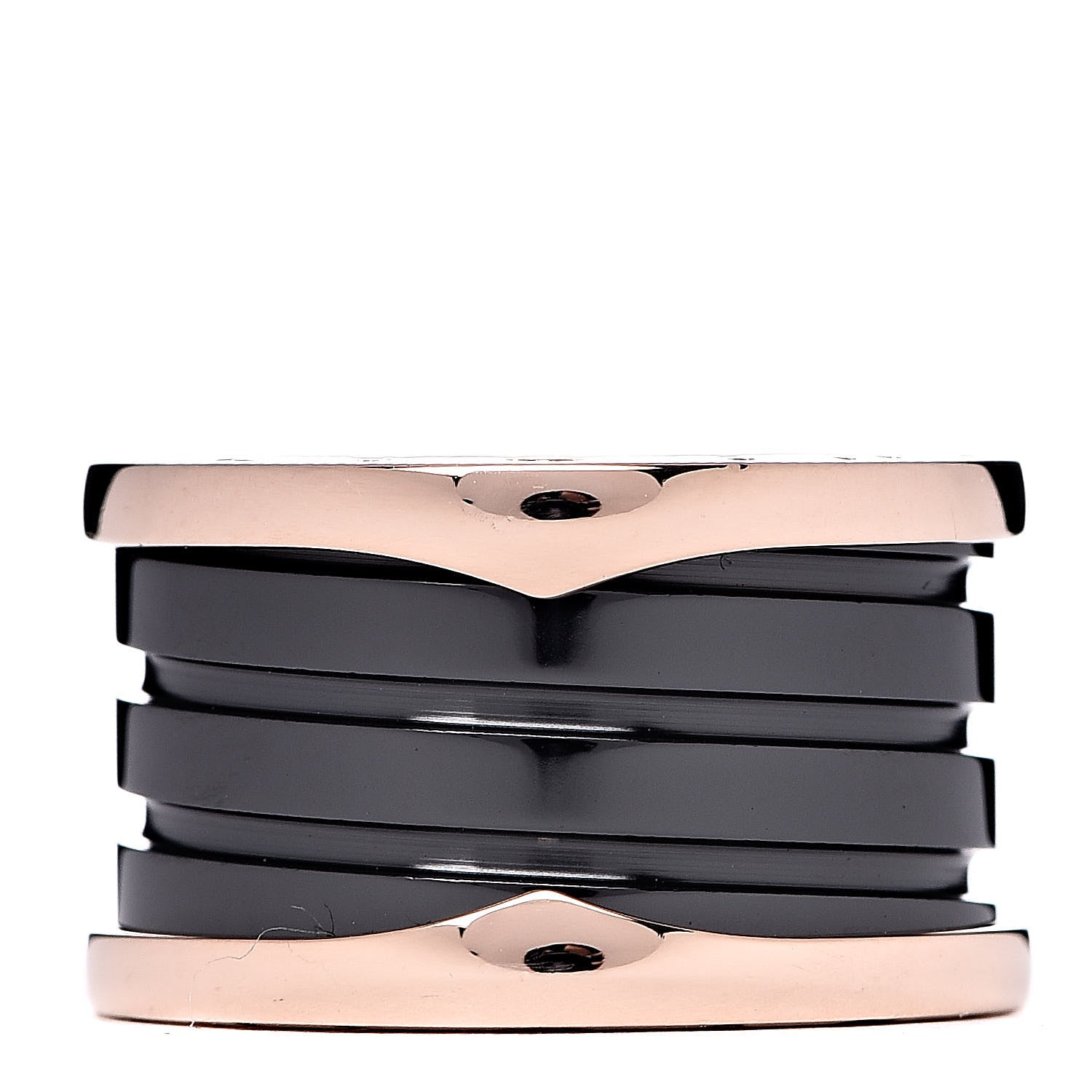Bulgari 18K Rose Gold Black Ceramic B.Zero1 Four-Band Ring 48 4.5 1 of 6