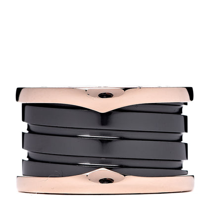 Bulgari 18K Rose Gold Black Ceramic B.Zero1 Four-Band Ring 48 4.5 1 of 6