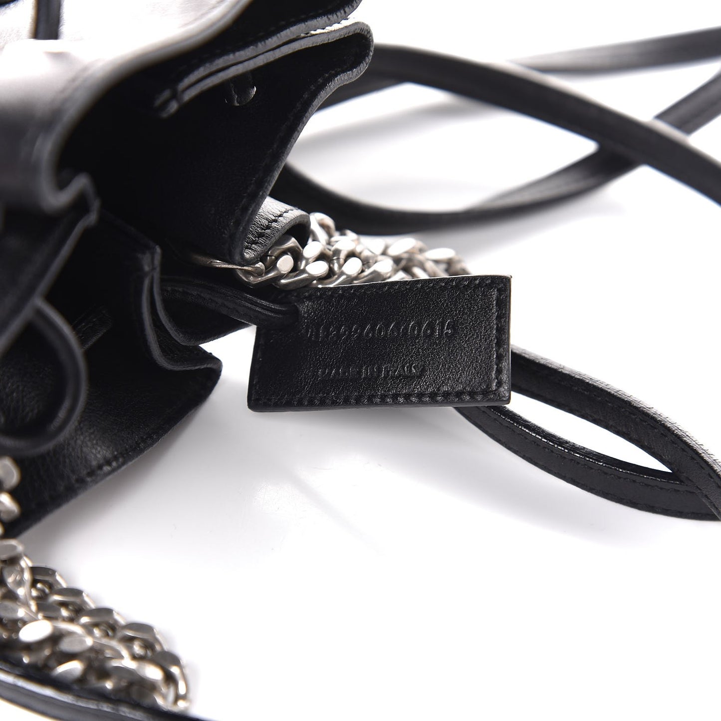 Calfskin Embellished Monogram Mini Bucket Bag Black