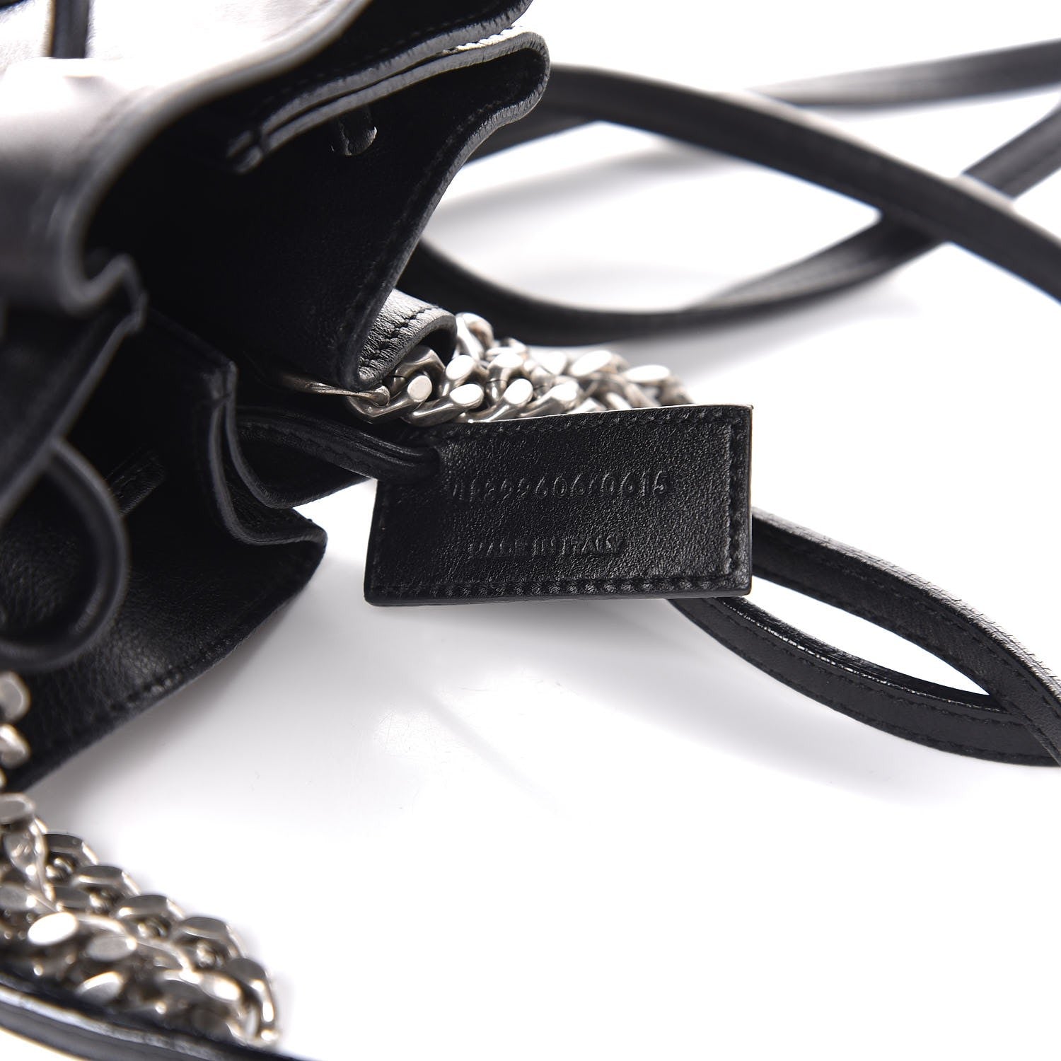 Saint Laurent Calfskin Embellished Monogram Mini Bucket Bag Black 8 of 8