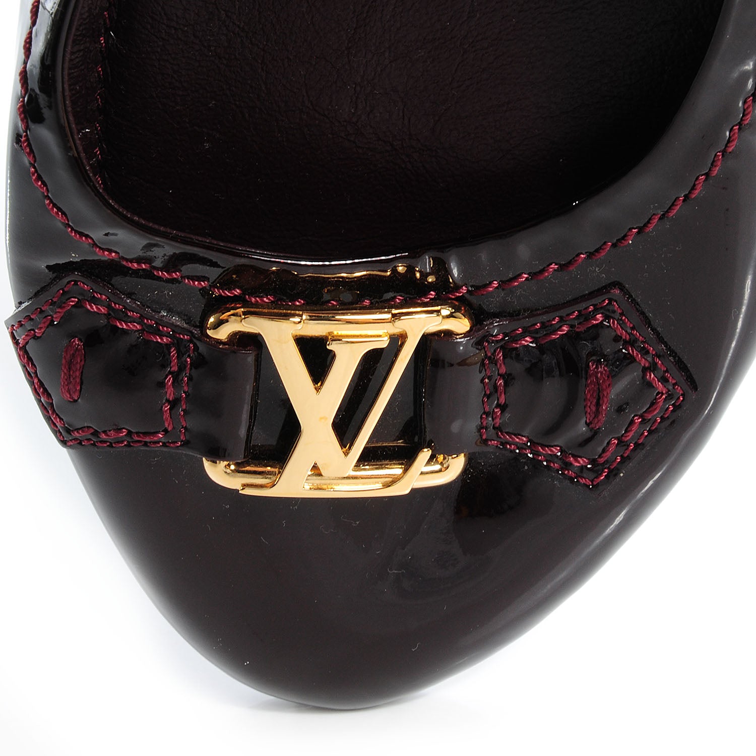 Louis Vuitton Patent Oxford Ballerina Flats Amarante Size 42 8 of 9