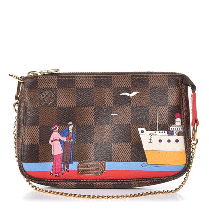 Louis Vuitton Damier Ebene 2016 Christmas Animation Mini Pochette Accessories 1 of 8