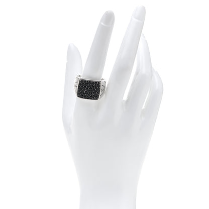 John Hardy Sterling Silver Black Sapphire Modern Chain Signet Ring 62 10 2 of 5