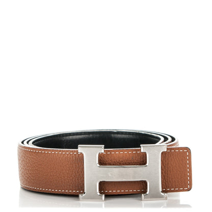 Hermes Box Togo 32mm H Belt 85 Black Gold 1 of 7
