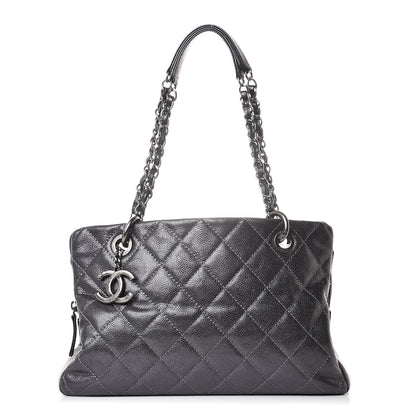 Chanel Iridescent Quilted Chic Caviar Shopping Tote Argent 1 of 13