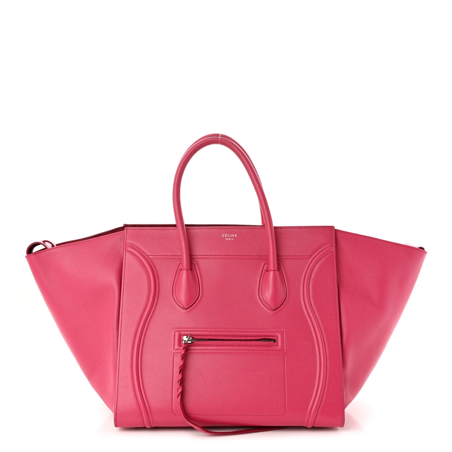 Grained Calfskin Medium Phantom Luggage Fuchsia