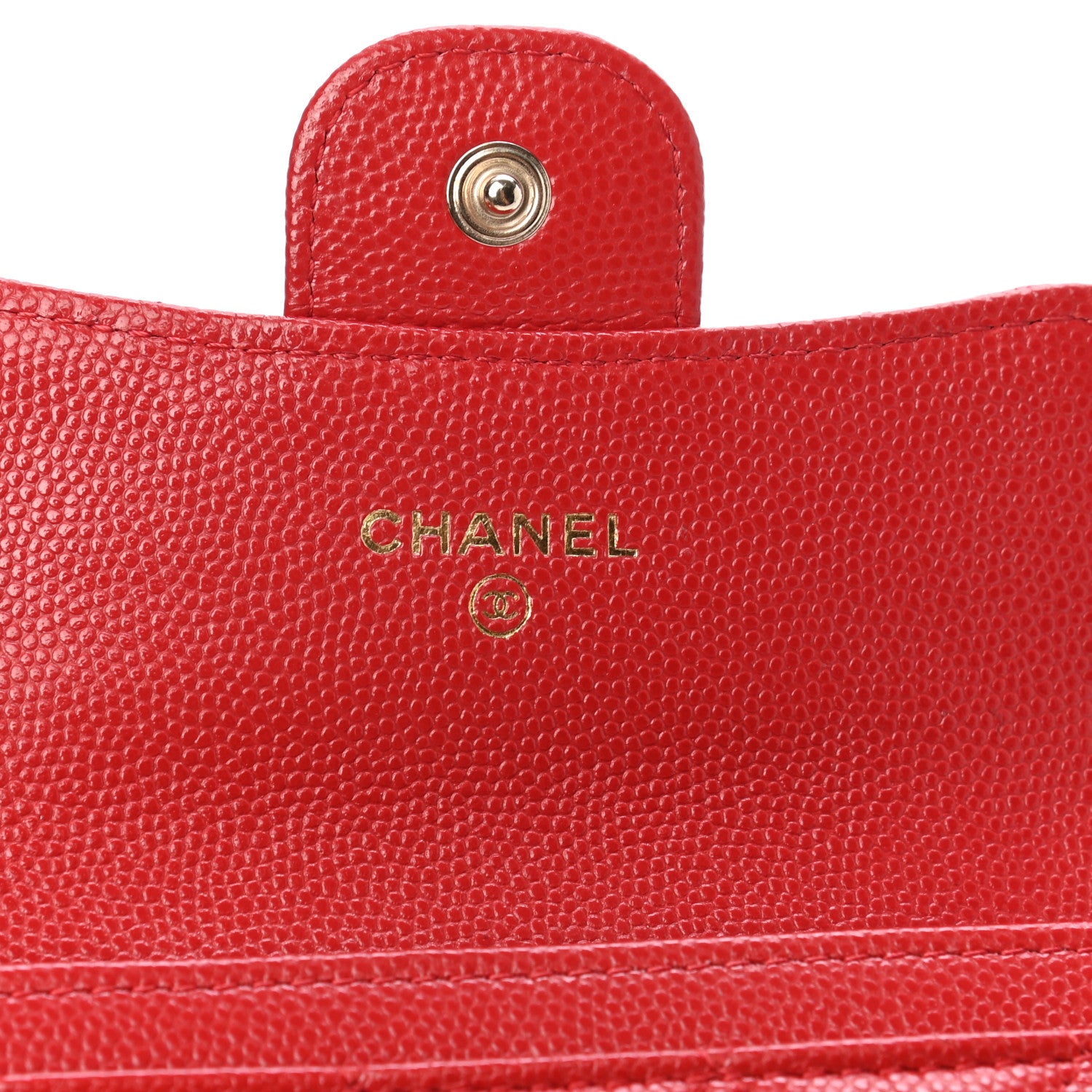 Chanel Caviar Quilted Flap Card Holder Wallet Red 6 of 9