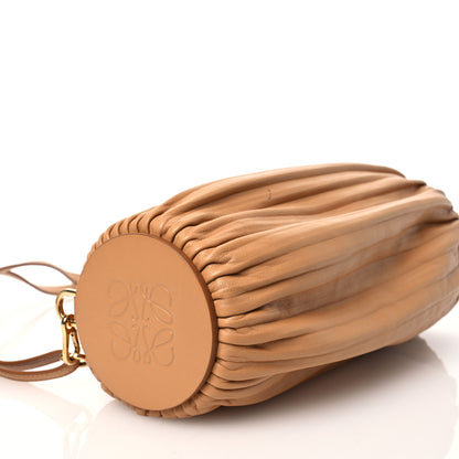 Loewe Lambskin Pleated Bracelet Pouch Shoulder Bag Warm Desert 9 of 12