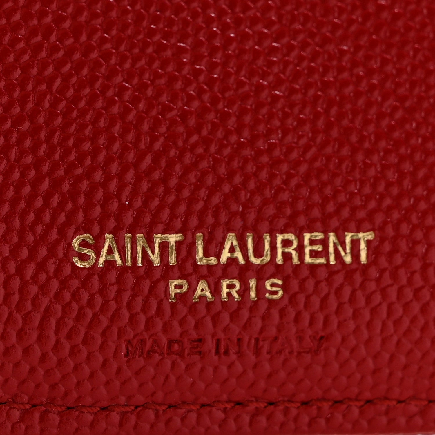 Saint Laurent Grain De Poudre Matelasse Chevron Monogram Zipped Card Case Bandana Red 6 of 11