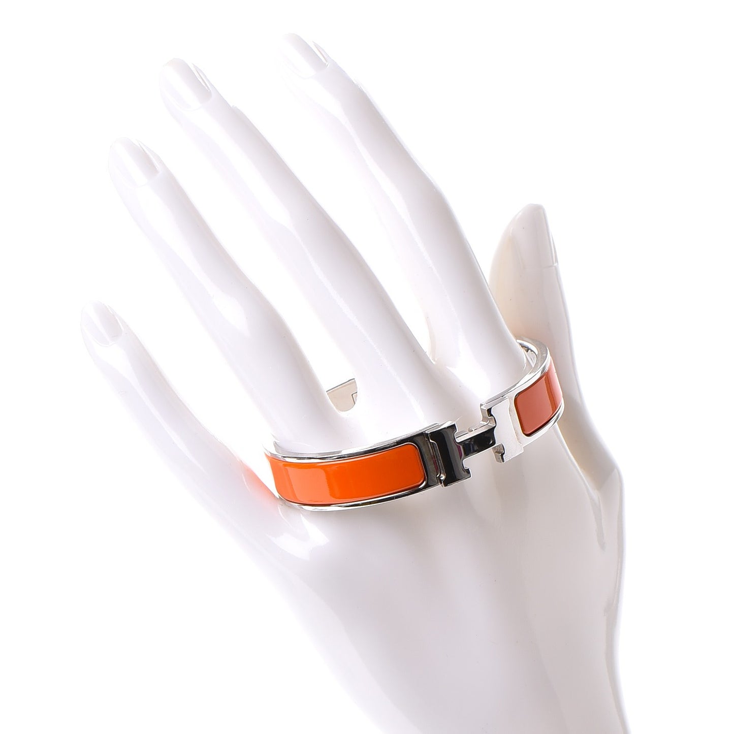 Enamel Narrow Clic Clac H Bracelet PM Orange