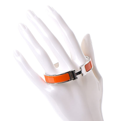 Hermes Enamel Narrow Clic Clac H Bracelet PM Orange 2 of 4