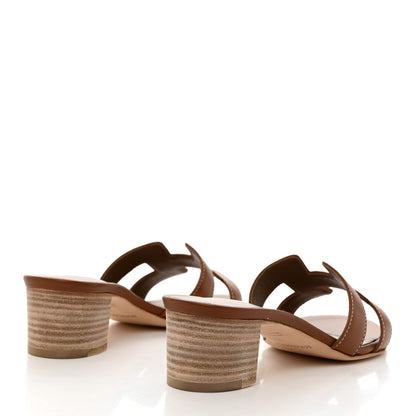 Hermes Calfskin Oasis Sandals 35 Gold 4 of 9
