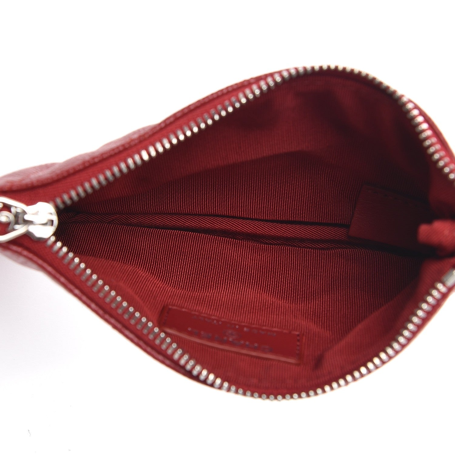 Chanel Caviar Quilted Small Cosmetic Case Dark Red 5 of 8