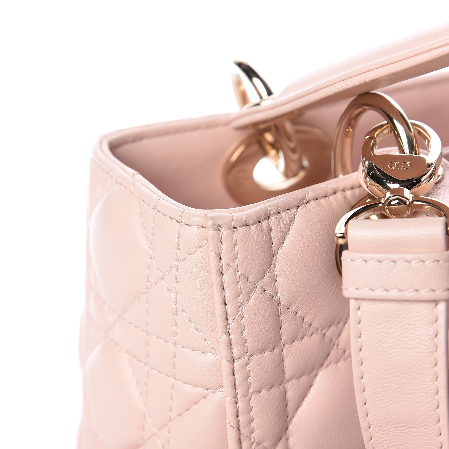 Christian Dior Lambskin Cannage Medium Lady Dior Light Pink 12 of 13