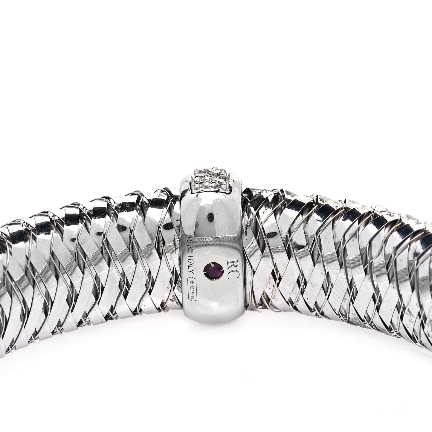 18K White Gold Diamond Medium Primavera Bangle Bracelet