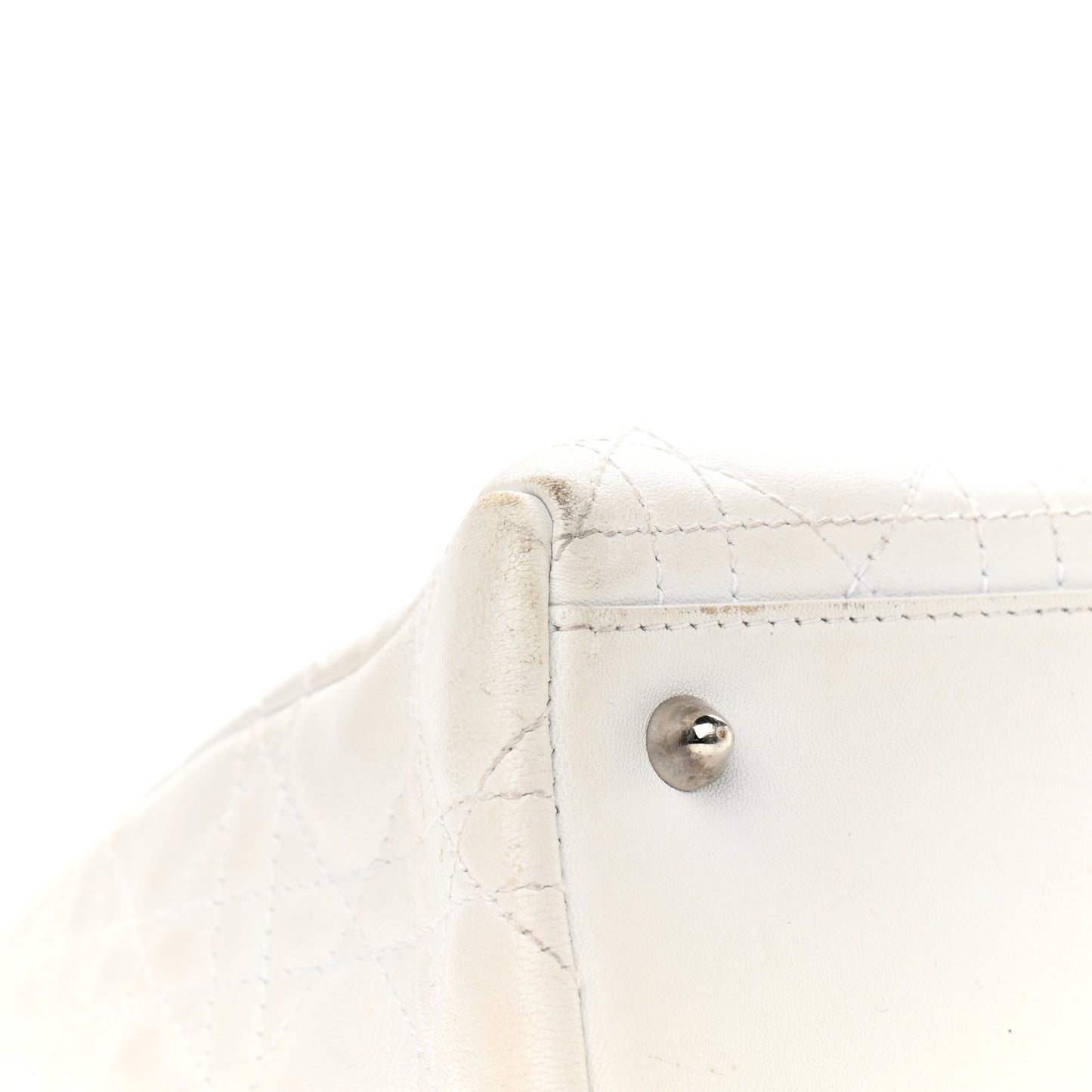 Lambskin Cannage Medium Lady Dior White