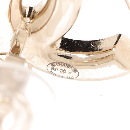 Chanel Crystal CC Chain Cuff Single Clip On Earring Gold Pearly White 3 of 5