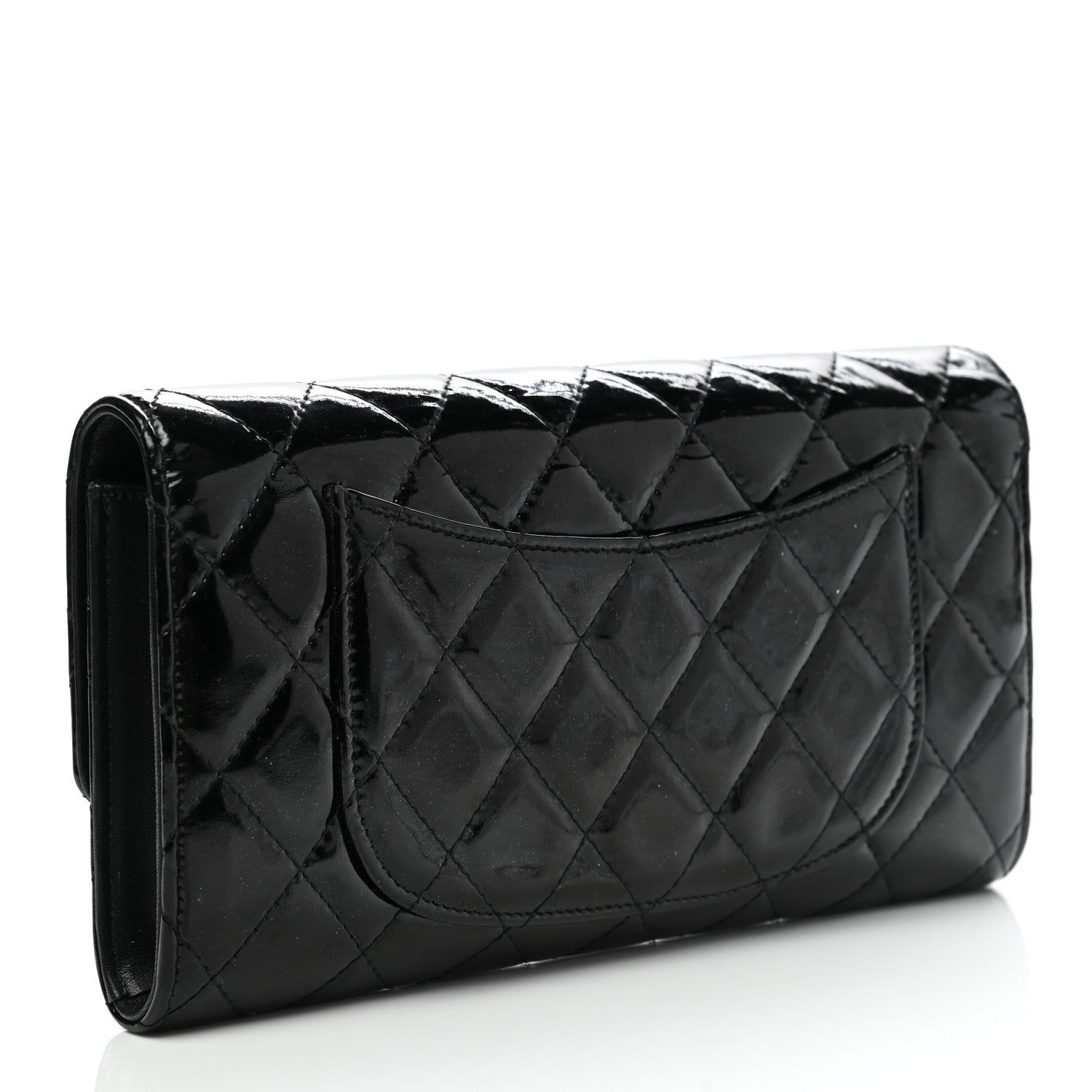 Chanel Patent Quilted Travel Wallet Black 4 of 14