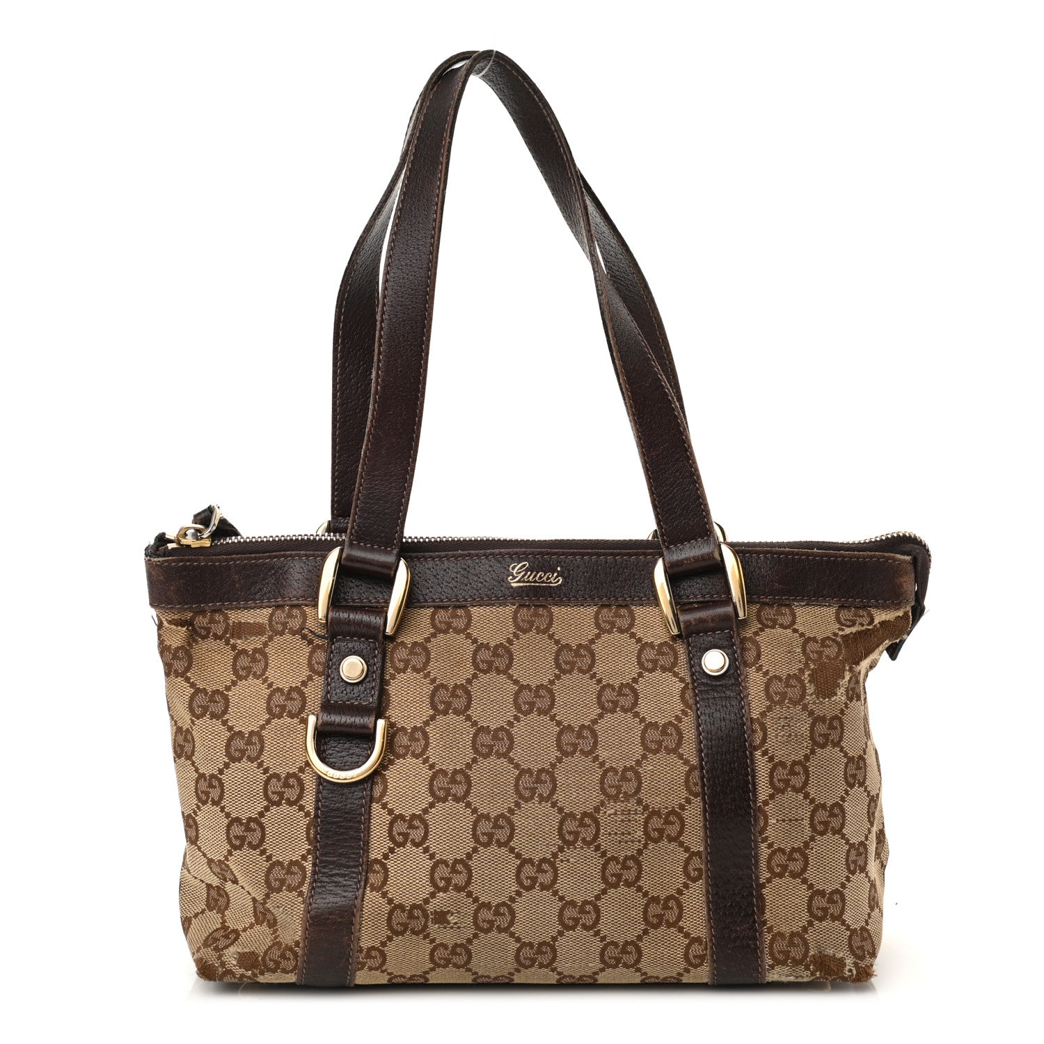 Gucci Monogram Small Abbey Tote Dark Brown 1 of 16